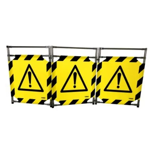 Viso Black & Yellow Stainless Steel Folding Barrier - TRAVO128DAN product image