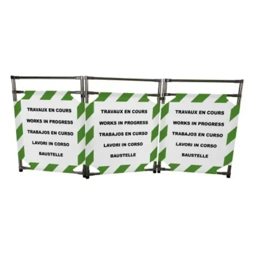 Viso Green/White Stainless Steel Folding Barrier - TRAVO128JARD product image