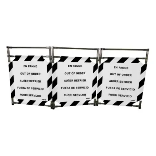 Viso Black/White Stainless Steel Folding Barrier - TRAVO128PANE product image