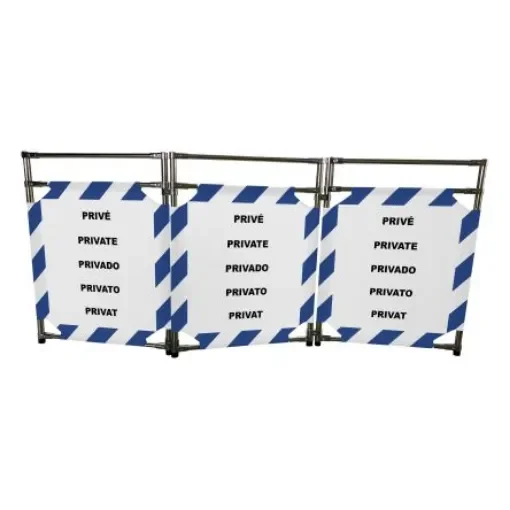 Viso Blue, White Stainless Steel Folding Barrier - TRAVO128PRIV product image