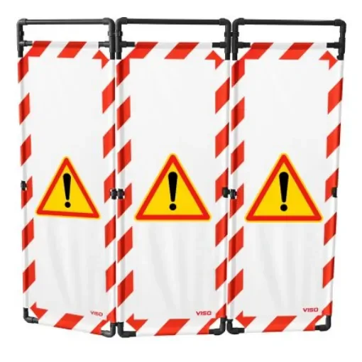 Viso Red & White PVC Folding Barrier - TRAVO180ATT product image