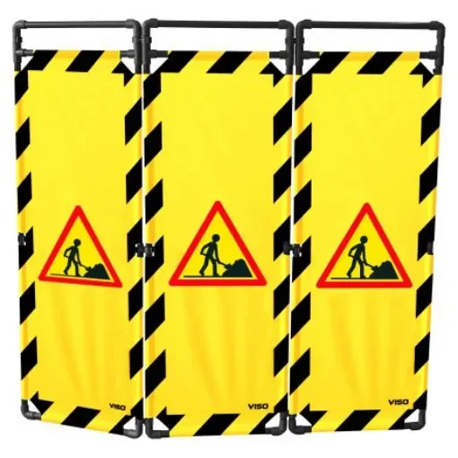 Viso Black & Yellow PVC Folding Barrier - TRAVO180CHAN product image