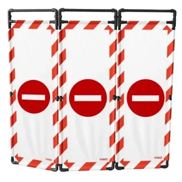 Viso Red & White PVC Folding Barrier - TRAVO180CLOS product image