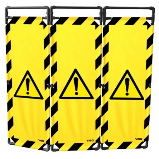 Viso Black & Yellow PVC Folding Barrier - TRAVO180DAN product image