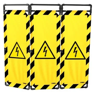 Viso Black & Yellow PVC Folding Barrier - TRAVO180ELEC product image