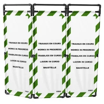 Viso Green/White PVC Folding Barrier - TRAVO180JARD product image