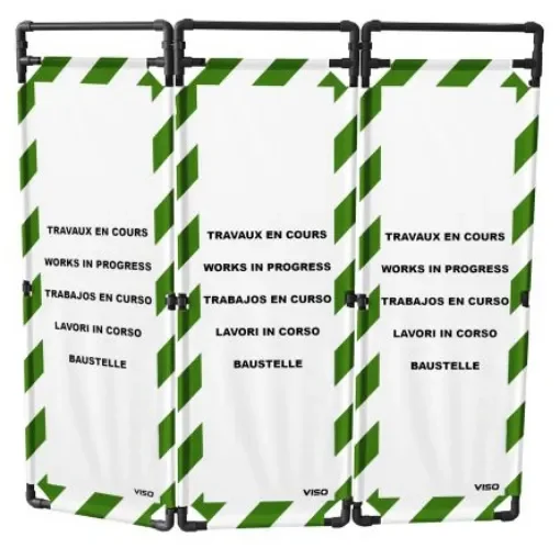 Viso Green/White PVC Folding Barrier - TRAVO180JARD product image
