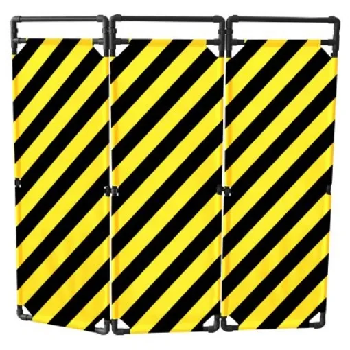 Viso Black & Yellow PVC Folding Barrier - TRAVO180NJ product image