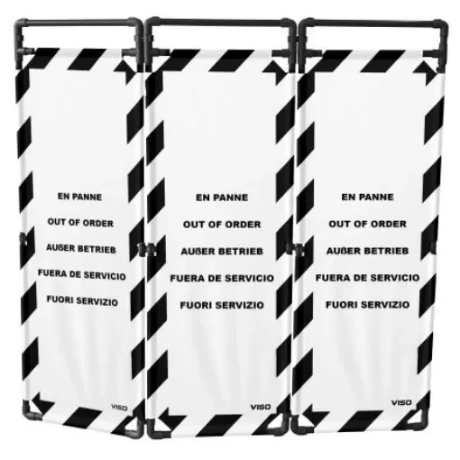 Viso Black/White PVC Folding Barrier - TRAVO180PANE product image