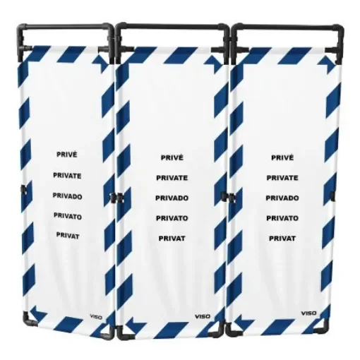 Viso Blue, White PVC Folding Barrier - TRAVO180PRIV product image