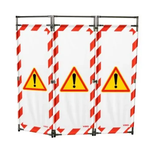 Viso Red & White Stainless Steel Folding Barrier - TRAVO228ATT product image