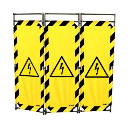 Viso Yellow/Black Stainless Steel Folding Barrier - TRAVO228ELEC product image