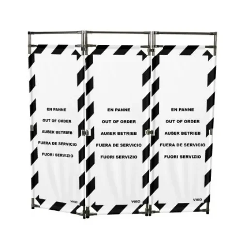 Viso Black/White Stainless Steel Folding Barrier - TRAVO228PANE product image