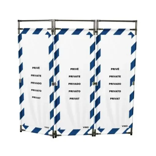Viso Blue, White Stainless Steel Folding Barrier - TRAVO228PRIV product image
