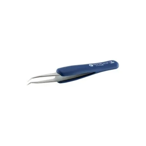 ideal-tek 115 mm, Stainless Steel, Bent, ESD Tweezers - 5C.SA.DR.0 product image