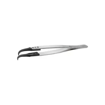 ideal-tek 130 mm, Stainless Steel, Curved, ESD Tweezers - 7SVR.SA.1 product image