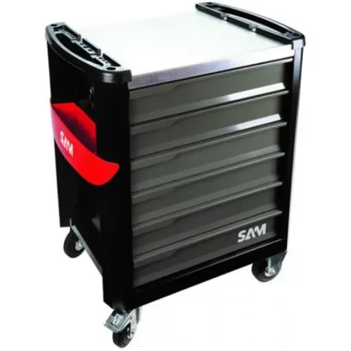 SAM 6 Drawer Galvanised Steel Wheeled Tool Trolley - SERVI-630NG product image