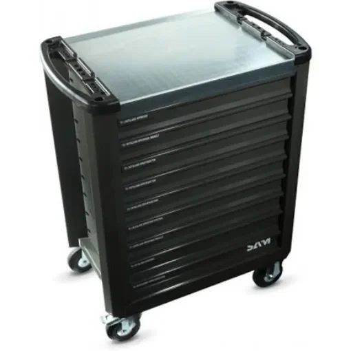 SAM 9 Drawer Galvanised Steel Wheeled Tool Trolley - SERVI-930N-GR product image