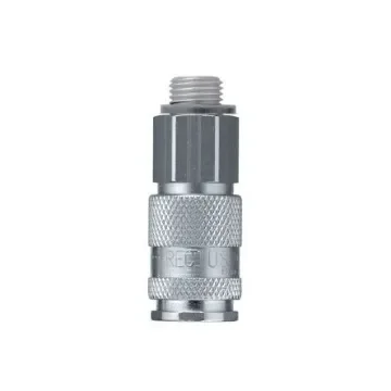 Legris Nickel Plated Brass Male Pneumatic Quick Connect Coupling, BSPP 1/4 in Male 23mm Male Thread - 18KAAW13MPN product image