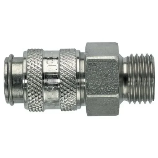Legris 304 Stainless Steel Male Pneumatic Quick Connect Coupling, 1/4 in Male 16mm Male Thread - 21KAAW13RVX product image