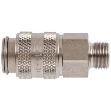 Legris 304 Stainless Steel Female Pneumatic Quick Connect Coupling, 1/8 in Male 16mm Female Thread - 21KBAW10RVX product image