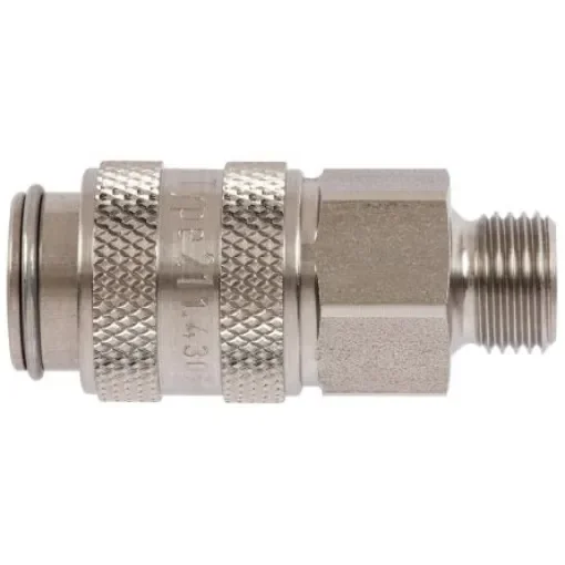 Legris 304 Stainless Steel Female Pneumatic Quick Connect Coupling, 1/8 in Male 16mm Female Thread - 21KBAW10RVX product image