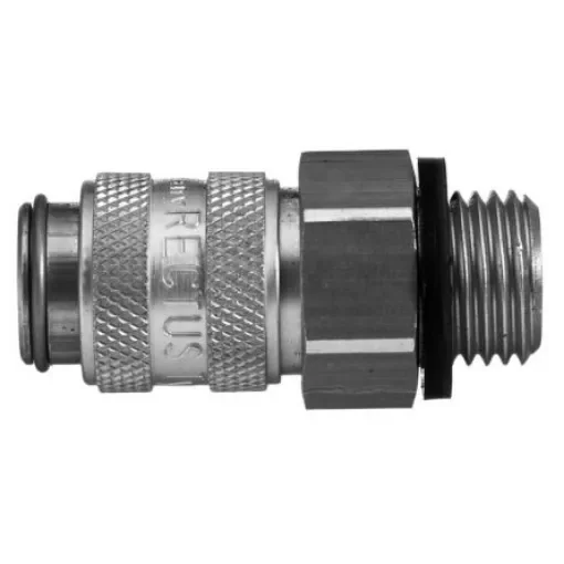 Legris Nickel Plated Brass Female Pneumatic Quick Connect Coupling, 1/4 in Male 16mm Female Thread - 21KLAW13MPN product image