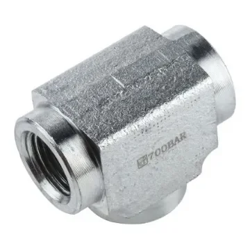 Enerpac Hydraulic Tee Threaded Adapter FZ1612, Connector A NPTF 3/8 Female Connector B NPTF 3/8 Female product image