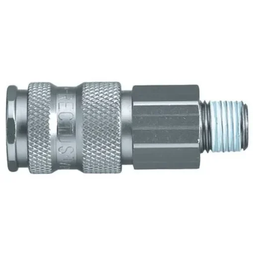 Legris Nickel Plated Brass Male Pneumatic Quick Connect Coupling, BSPT 3/8 in Male 23mm Male Thread - 25KAAK17MPN product image