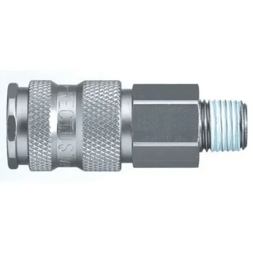 Legris Nickel Plated Brass Male Pneumatic Quick Connect Coupling, G 1/4 Male 23mm Male Thread - 25KBAW21MPN product image