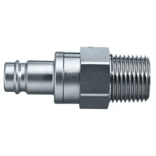 Legris Nickel Plated Brass Male Pneumatic Quick Connect Coupling, BSPT 1/2 in Male Male Thread - 27SBAK21MPN product image