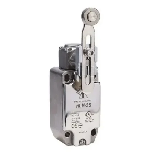 IDEM HLM-SS Series Adjustable Roller Lever Safety Limit Switch, 2NC, 2NO, IP67, IP69K, 2NO/2NC, Stainless Steel - 175301 product image