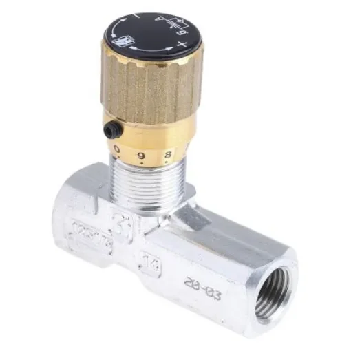 RS PRO Inline Mounting Hydraulic Flow Control Valve, G 1/4, 210bar, 20L/min - 2834013 product image
