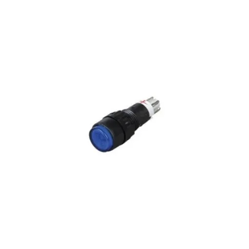 RAFI Illuminated Push Button Switch, Momentary, Panel Mount, 9.1mm Cutout, 1 NC + 1 NO momentary, Blue LED, 24V, IP40 - 1.15.106.504/1600 product image