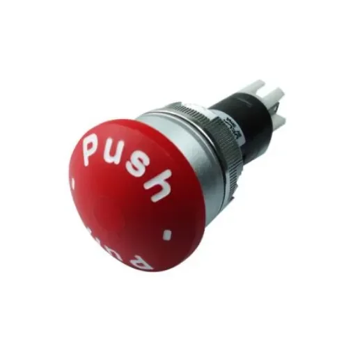 Deca B1E Series Push Pull Emergency Stop Push Button, Panel Mount, 22mm Cutout, 1 NC, 1NO, IP65 - B1E05-H620R-F11 product image