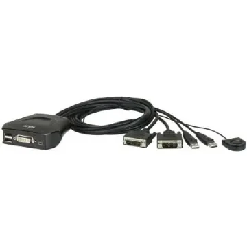 Aten 2 Port USB DVI-D KVM Switch, 1920 x 1200 @ 60 Hz Maximum Resolution - CS22D product image