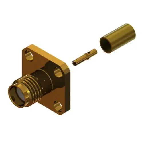 RS PRO, Jack Panel Mount SMA Connector, 50O, Crimp Termination, Straight Body - 2837149 product image