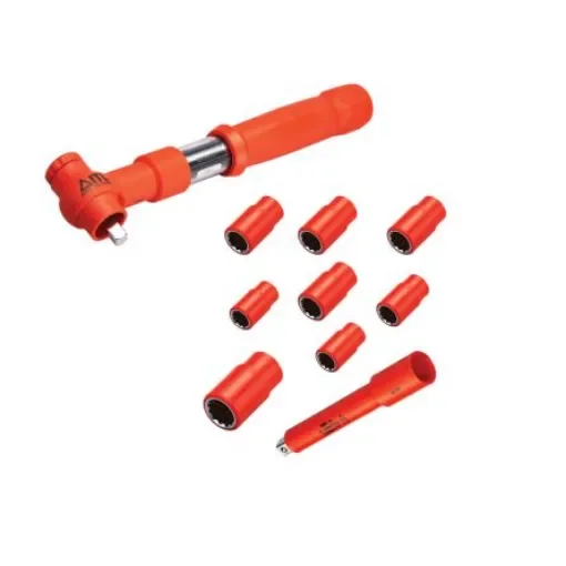 ITL Insulated Tools Ltd 1-Piece Imperial 3/8 in Standard Socket Set with Ratchet, 12 point, VDE/1000V - 4207 product image