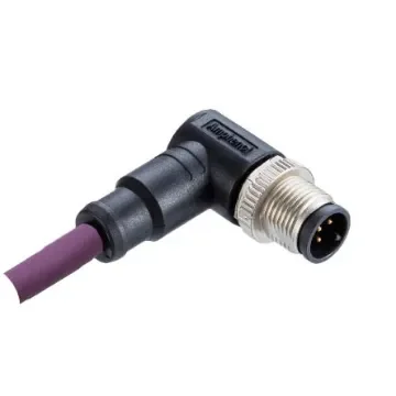 Amphenol Industrial Right Angle Male 5 way M12 to Pigtail Connector & Cable, 5m - MSAS-05BMMM-SR8J05 product image