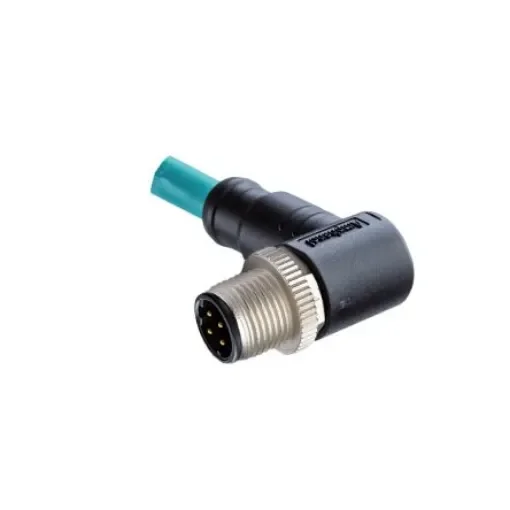 Amphenol Industrial Right Angle Male 4 way M12 to Pigtail Connector & Cable, 1m - MSDS-04BMMM-SR8E01 product image