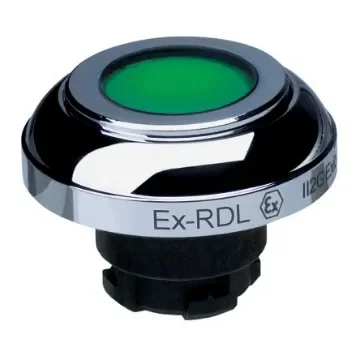 Schmersal EX-RDL Series Green Illuminated Momentary Push Button Head, 22.3mm Cutout, IECEx - EX-RDLGN product image
