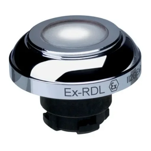 Schmersal EX-RDL Series White Illuminated Momentary Push Button Head, 22.3mm Cutout, IECEx - EX-RDLWS product image