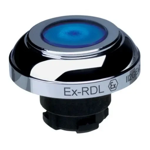 Schmersal EX-RDL Series Blue Illuminated Momentary Push Button Head, 22.3mm Cutout, IECEx - EX-RDLBL product image