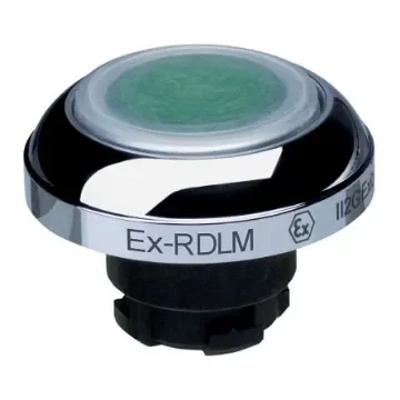 Schmersal EX-RDL Series Green Illuminated Momentary Push Button Head, 22.3mm Cutout, IECEx - EX-RDLMGN product image