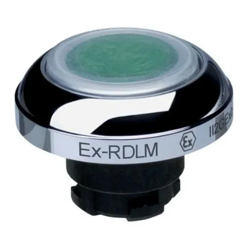 Schmersal EX-RDL Series Green Illuminated Momentary Push Button Head, 22.3mm Cutout, IECEx - EX-RDLMGN product image