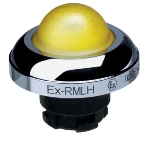 Schmersal EX-RMLH Series Yellow Illuminated Momentary Push Button Head, 22.3mm Cutout, IECEx - EX-RMLHGB product image