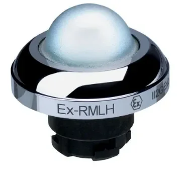 Schmersal EX-RMLH Series White Illuminated Momentary Push Button Head, 22.3mm Cutout, IECEx - EX-RMLHWS product image