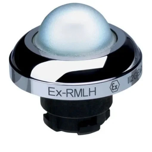 Schmersal EX-RMLH Series White Illuminated Momentary Push Button Head, 22.3mm Cutout, IECEx - EX-RMLHWS product image