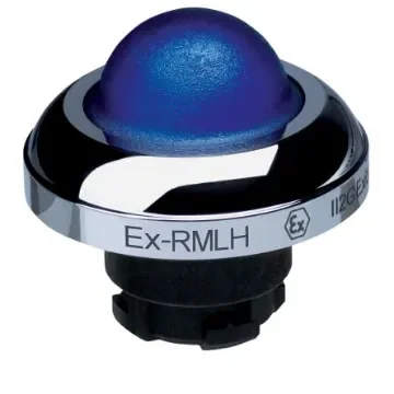 Schmersal EX-RMLH Series Blue Illuminated Momentary Push Button Head, 22.3mm Cutout, IECEx - EX-RMLHBL product image