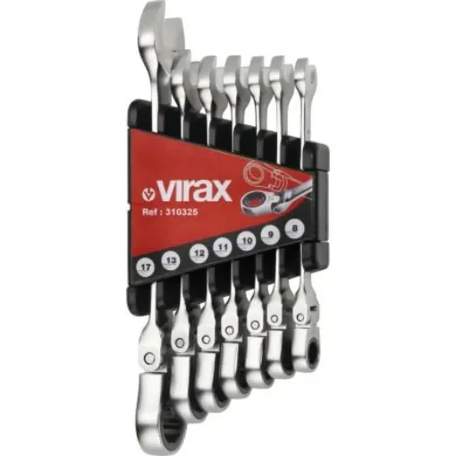 Virax Flexible Head Ratchet Wrench, 190 mm Overall, 8 mm, 9 mm, 10 mm, 11 mm, 12 mm, 13 mm, 17 mm Jaw Capacity, Ratchet - 310325 product image